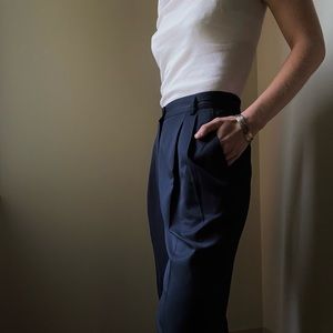 Vintage Navy Liz Baker Pant- Size 8 Tall (EUC)